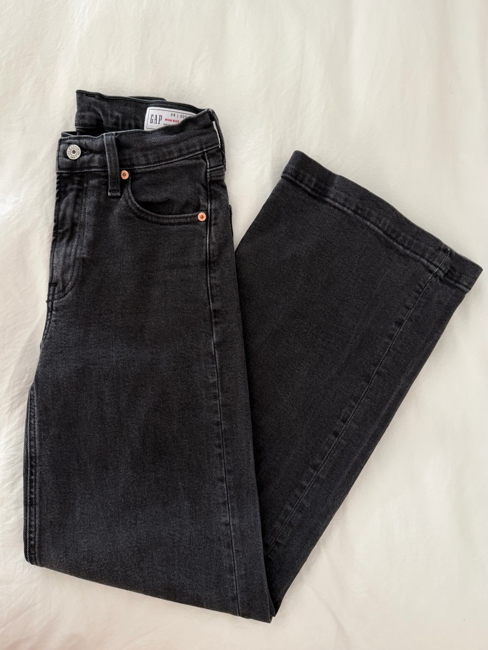 GAP High Rise Stride Black Wash Jeans Size 24/00R